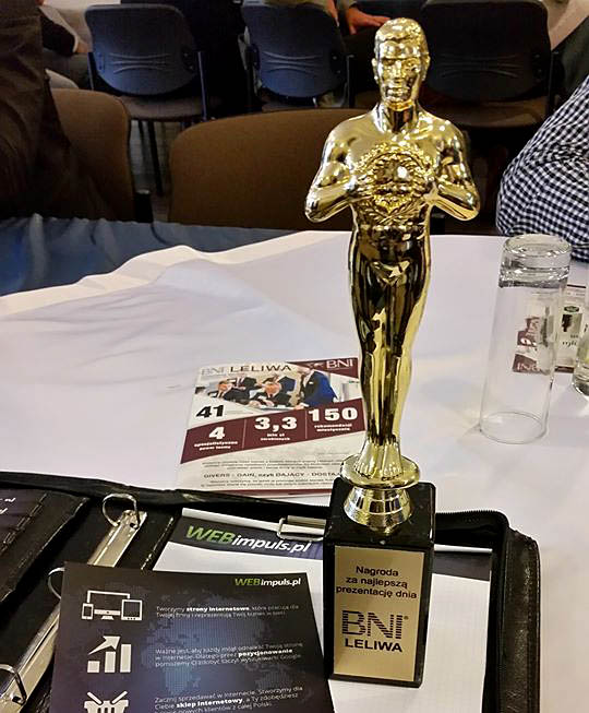 Otrzymałem Oskara za prezentację firmy na BNI